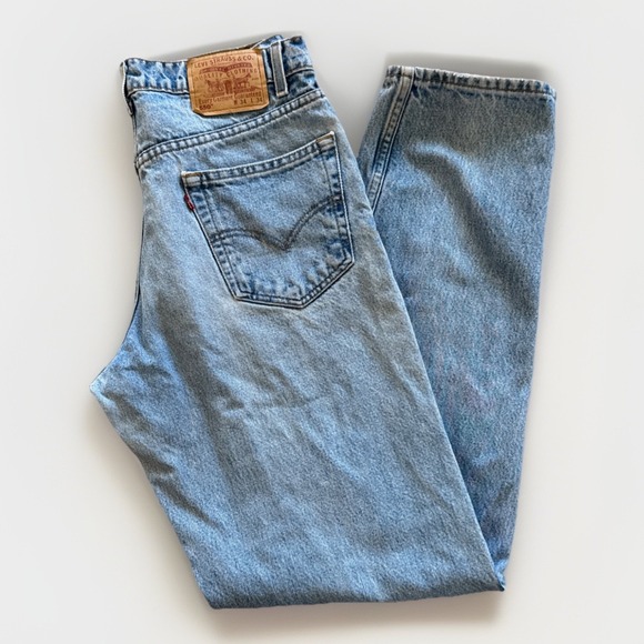 Vintage Levis 550 Jeans Mens 32 x 34 Relaxed Fit 90s Denim Tapered Leg Blue - Picture 1 of 11